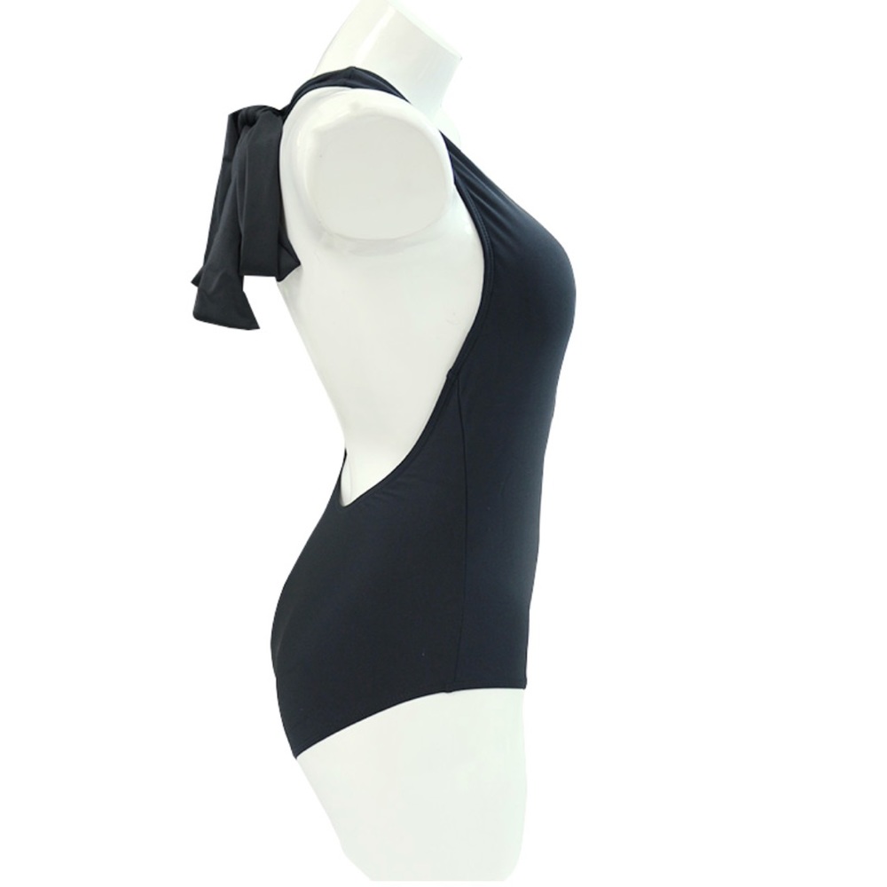 Asymmetric one shoulder bow knot bathing suit - Picture 7 of 8
